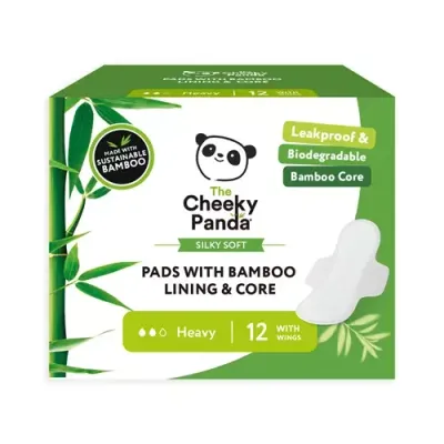 Cheeky Panda FSC Sanitary Pads With Bamboo Lining &amp; Core Heavy (Pack 12) - SPADS290MM - Thumbnail 2