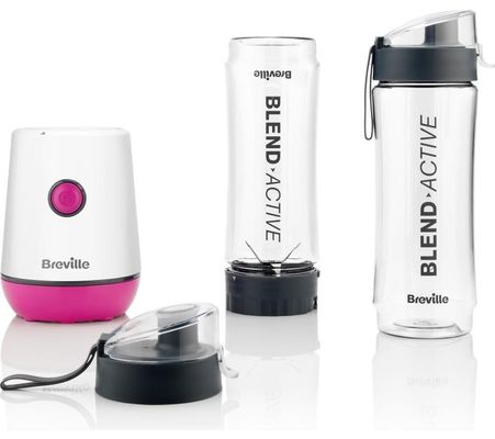 BREVILLE Blend Active VBL248 Blender - White & Pink, Pink,White