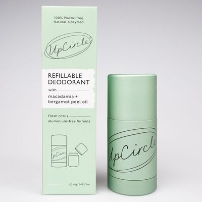 UpCircle Refillable Deodorant with Macadamia + Bergamot - 1 case + 1 r