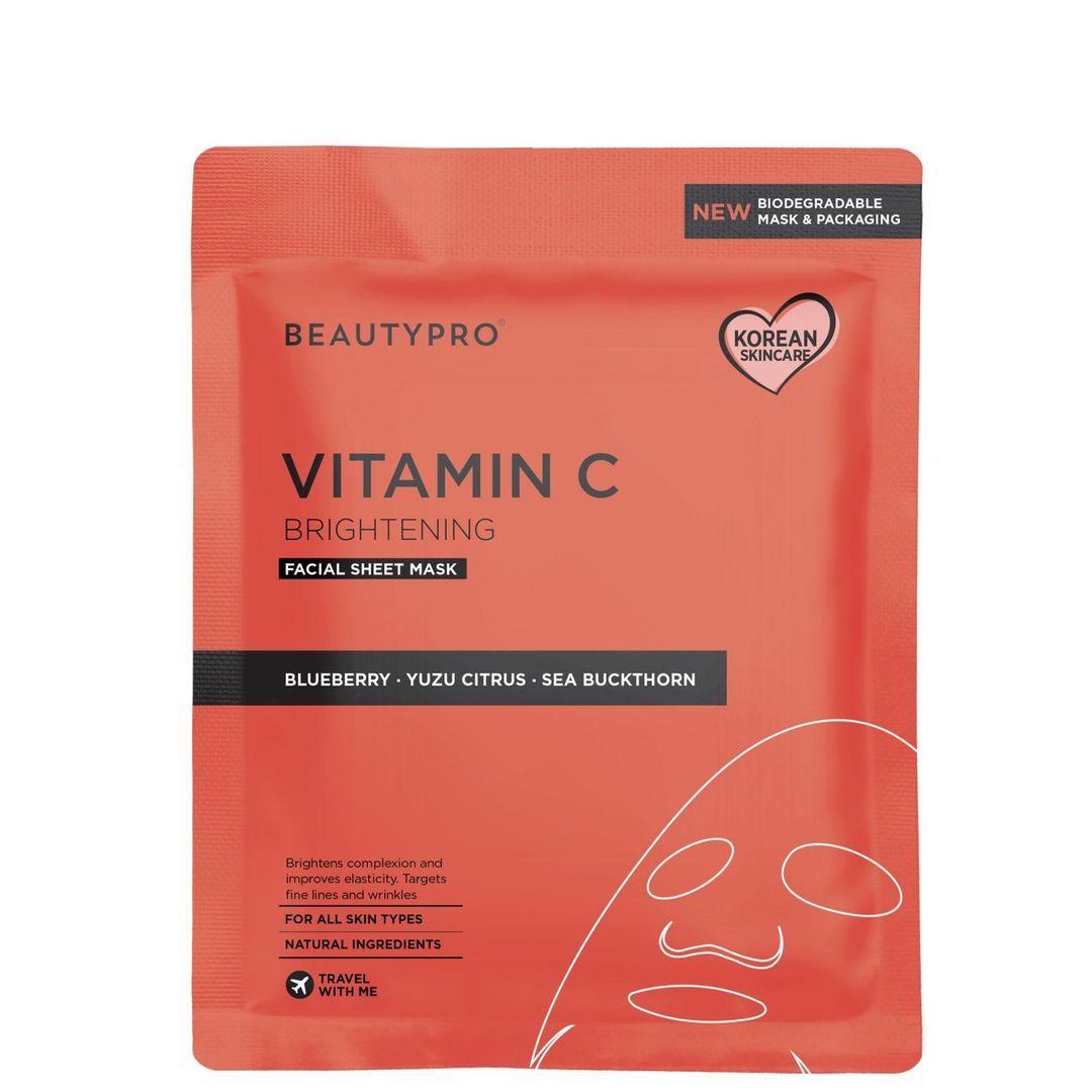 BEAUTYPRO Brightening Collagen Sheet Mask with Vitamin C - Image 1