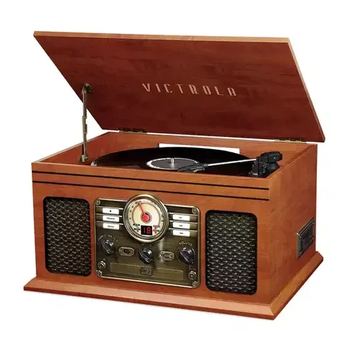 Victrola Quincy Belt-drive audio turntable Mahogany - Image 1