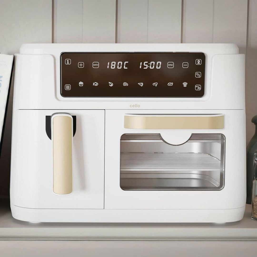 CELLO Dual Zone AF901A-WH Air Fryer - Pebble White, White - Image 1