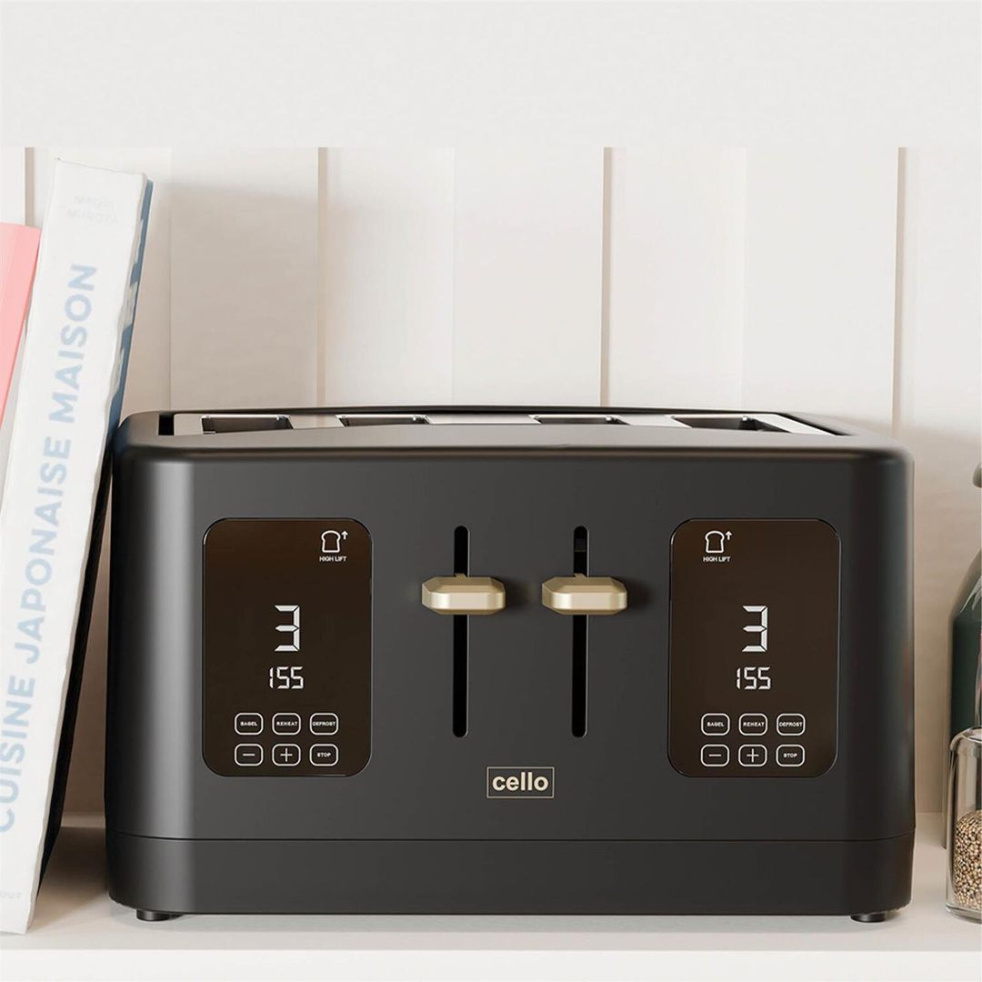CELLO TR186-BK 4-Slice Toaster - Black, Black - Image 1