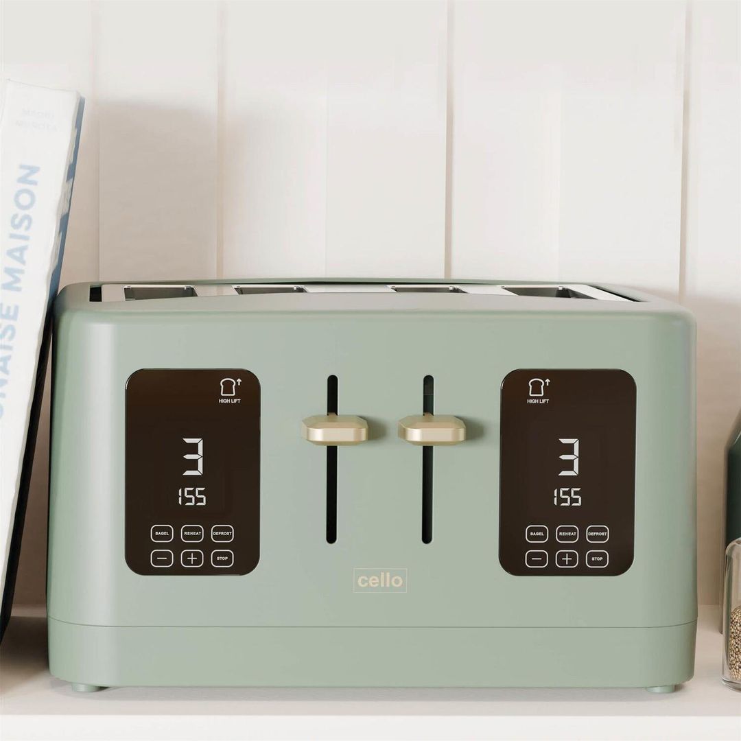 CELLO TR186-GR 4-Slice Toaster - Green, Green - Image 1