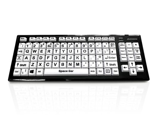Accuratus KYB-M2BLK-UCUHBT keyboard Home RF Wireless + Bluetooth QWERTY UK English Black White - Thumbnail 2
