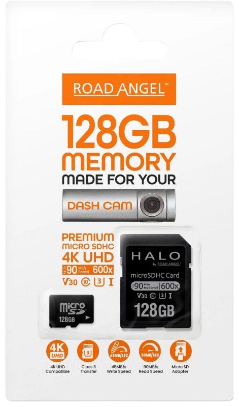 Road Angel 128GB MicroSD Card for Halo Dash Cams - Image 1
