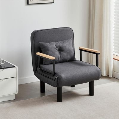 MCC Direct 4-in-1 Folding Single Sofa Bed Convertible Lounge Chair Sleeper Armchair B - Grey - Thumbnail 2
