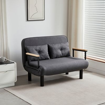 MCC Direct 4-in-1 Folding Double Sofa Bed Convertible Lounge Chair Sleeper Armchair A - Grey