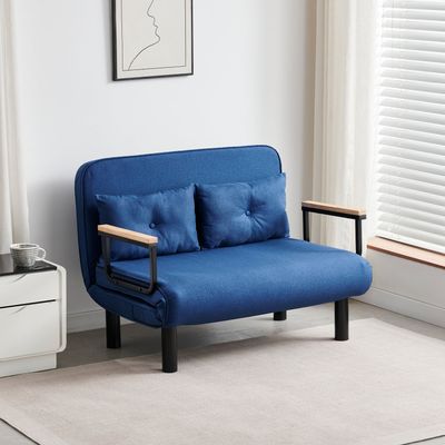 MCC Direct 4 in 1 Folding Double Sofa Bed Convertible Lounge Chair Sleeper Armchair A - Blue