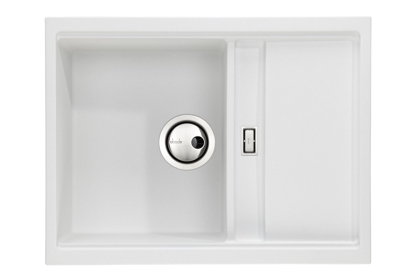 Abode Synchronist Compact 1.25 Bowl Inset / Undermount White Granite Kitchen Sink - Image 1