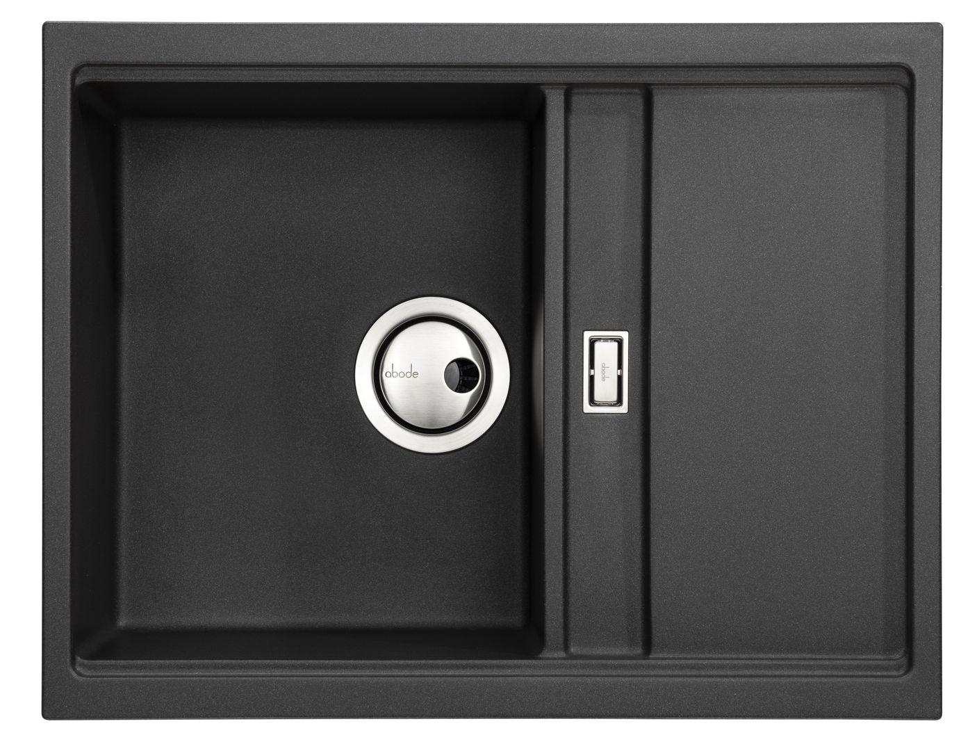 Abode Synchronist 1.25 Bowl Inset / Undermount Black Granite Kitchen Sink - Image 1