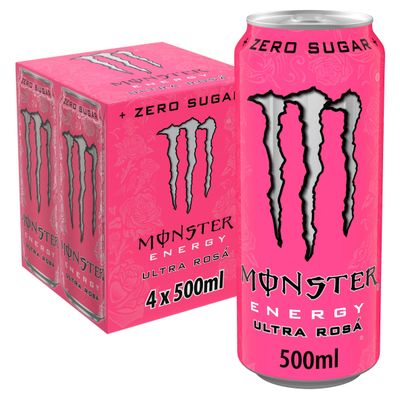 Monster Energy Drink Ultra Rosa Zero Sugar 4 x 500ml - Thumbnail 2