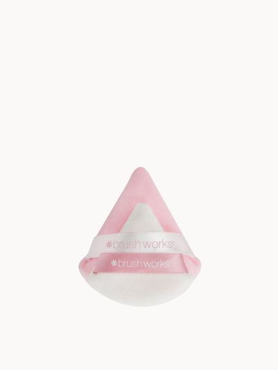 Brushworks Women's Triangular Powder Puff Duo in Pink