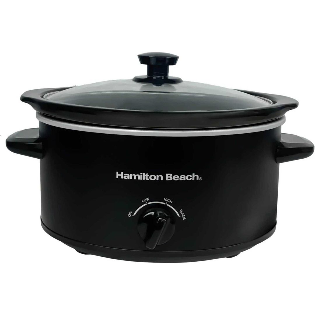 HAMILTON BEACH The Comfort Cook Slow Cooker - Black, Black - Image 1