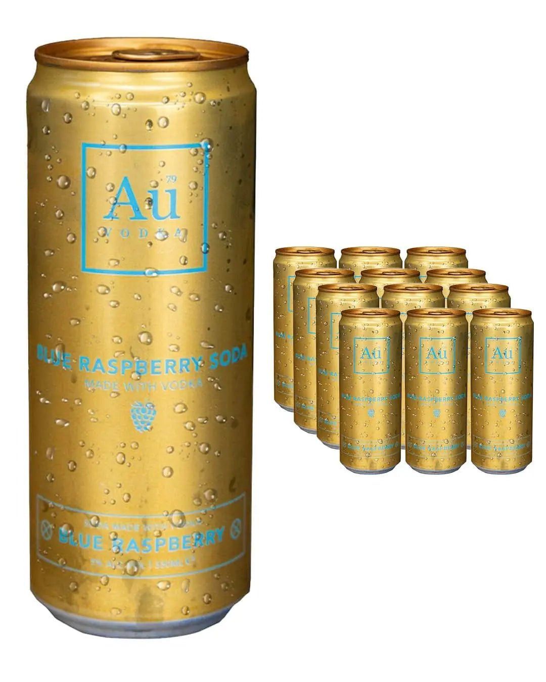 Au Vodka Blue Raspberry Premixed Cans Multipack, 12 x 330 ml - Image 1