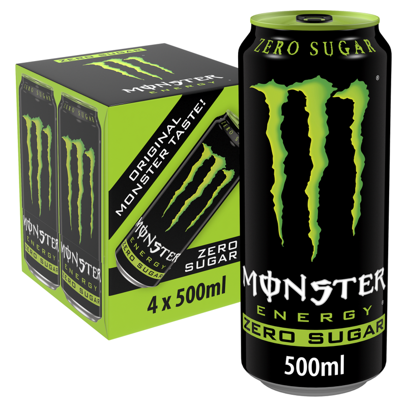 Monster Energy Drink Zero Sugar 4 x 500ml - Image 1