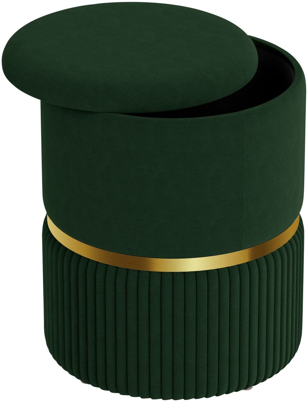 HOMCOM Ottoman Storage Velvet Luxe Green/Gold - Image 1