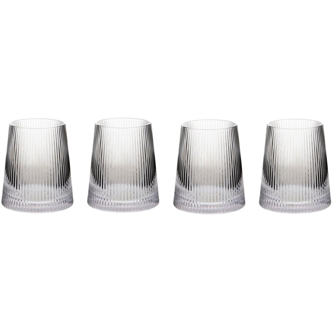 Eldon Set of Four Ribbed Glass Tumblers - Transparent - Image 1