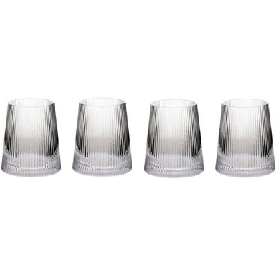Eldon Set of Four Ribbed Glass Tumblers - Transparent