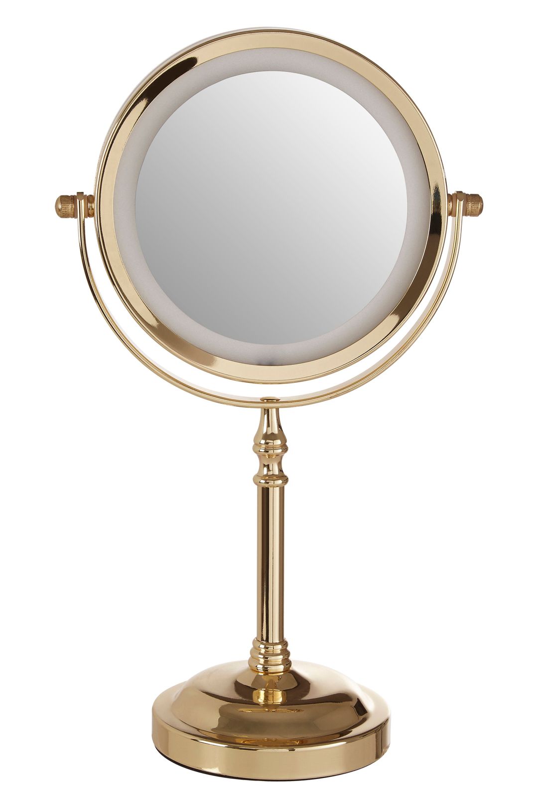 Cassini Gold Finish LED Large Table Mirror - Gold - Image 1