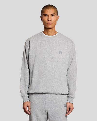 Lyle & Scott Men's Loungewear Crew Neck Pullover in Light Grey Marl