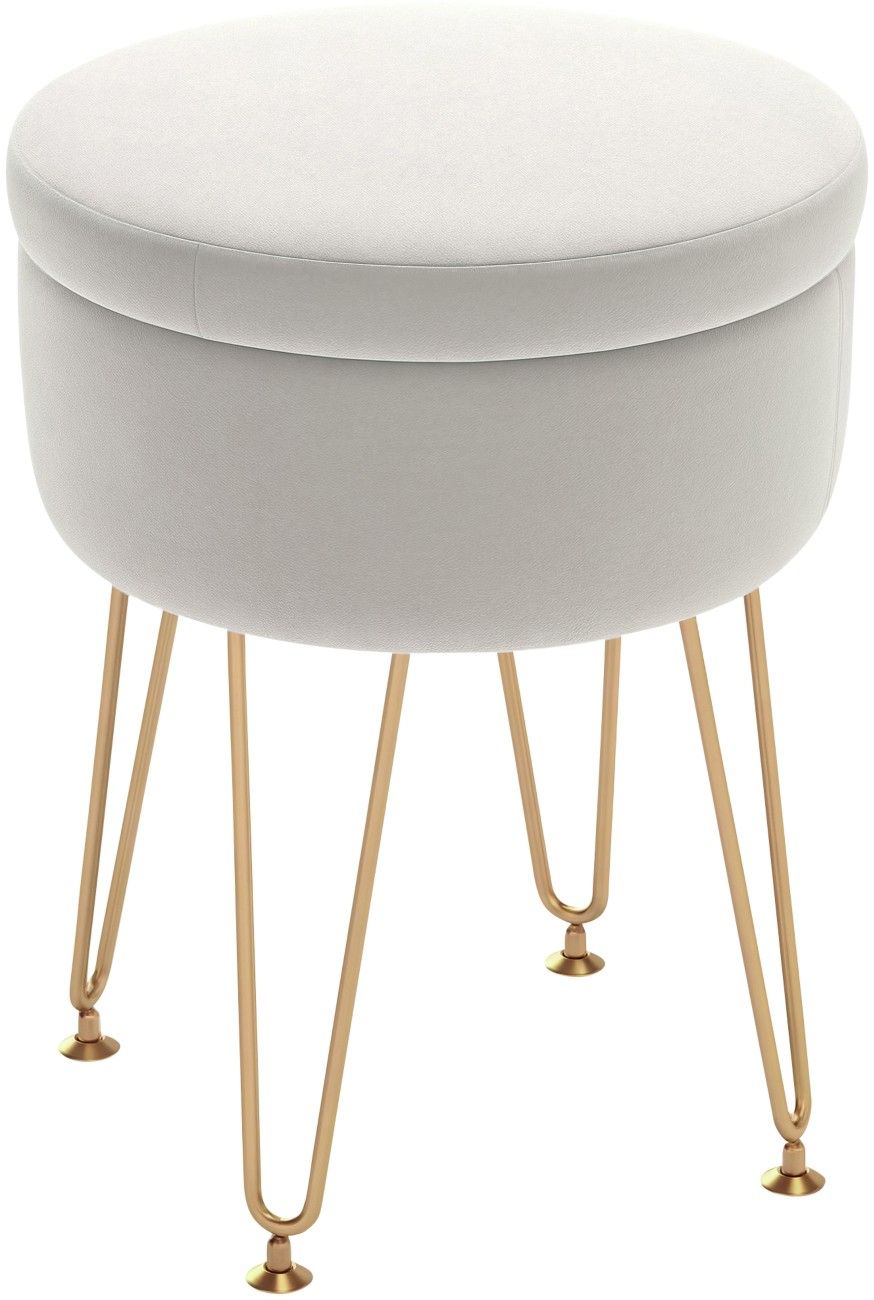 Homcom Ottoman Storage Opulent Cream/Gold - Image 1