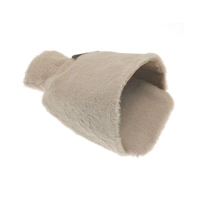 Ribbon Luxury Faux Fur Foot Hot Water Bottle in Natural