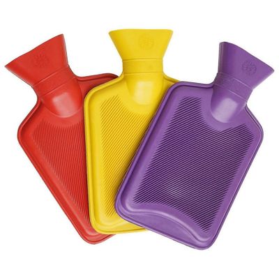 K Collection Mini 1L Hot Water Bottle (Pack of 3) - Red/Yellow/Purple