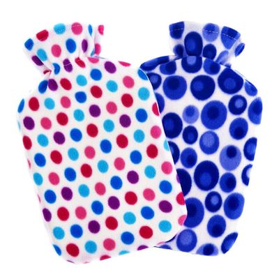 K Collection Dotted 2L Hot Water Bottle & Cover Pack of 2