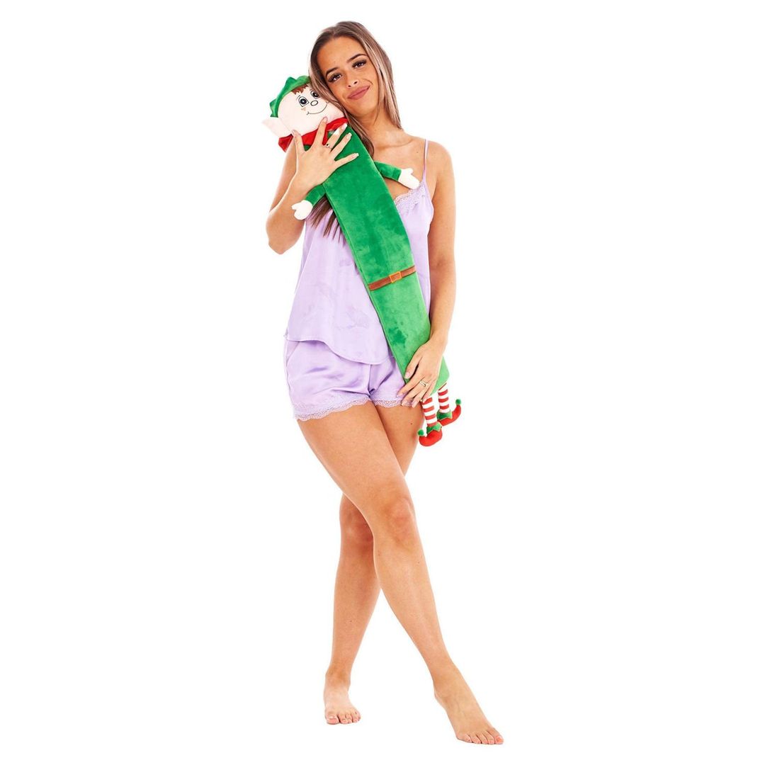 K Collection Elf Extra Long 2L Hot Water Bottle & Cover in Green - Image 1