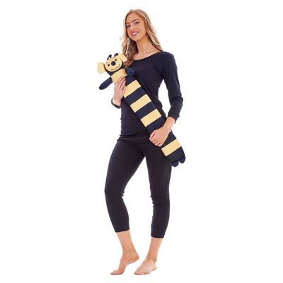 K Collection Bumblebee Extra Long 2L Hot Water Bottle & Cover in Black
