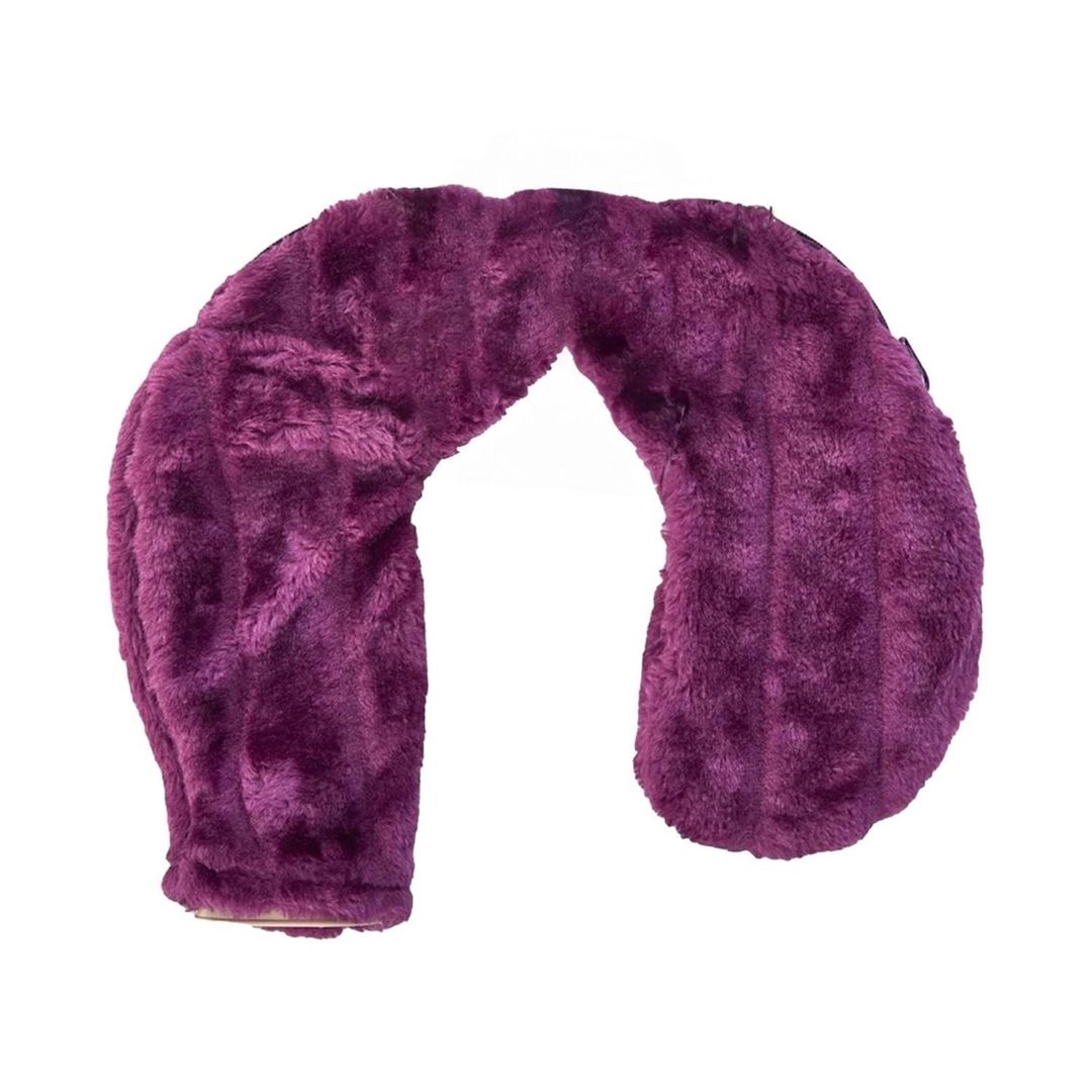K Collection Plain 1.1L Fluffy Neck & Shoulder Hot Water Bottle in Purple - Image 1