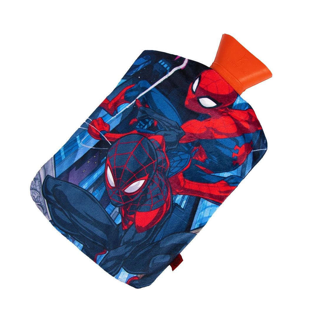 Spider-Man: Miles Morales Reversible Hot Water Bottle And Cover - Dark Blue/Red - Image 1
