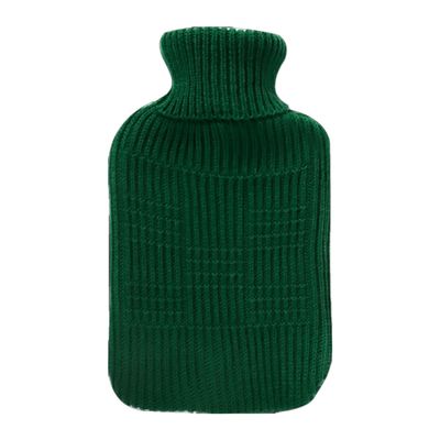 Hearth and Home 2L Thick Knit Hot Water Bottle And Cover - Green