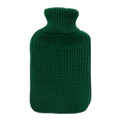 Hearth and Home 2L Thick Knit Hot Water Bottle And Cover - Green - Thumbnail 2