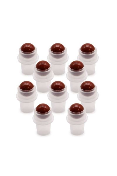 Red Jasper Gemstone Roller Tip for 5ml Essential Oil Bottles - Brown - Thumbnail 2