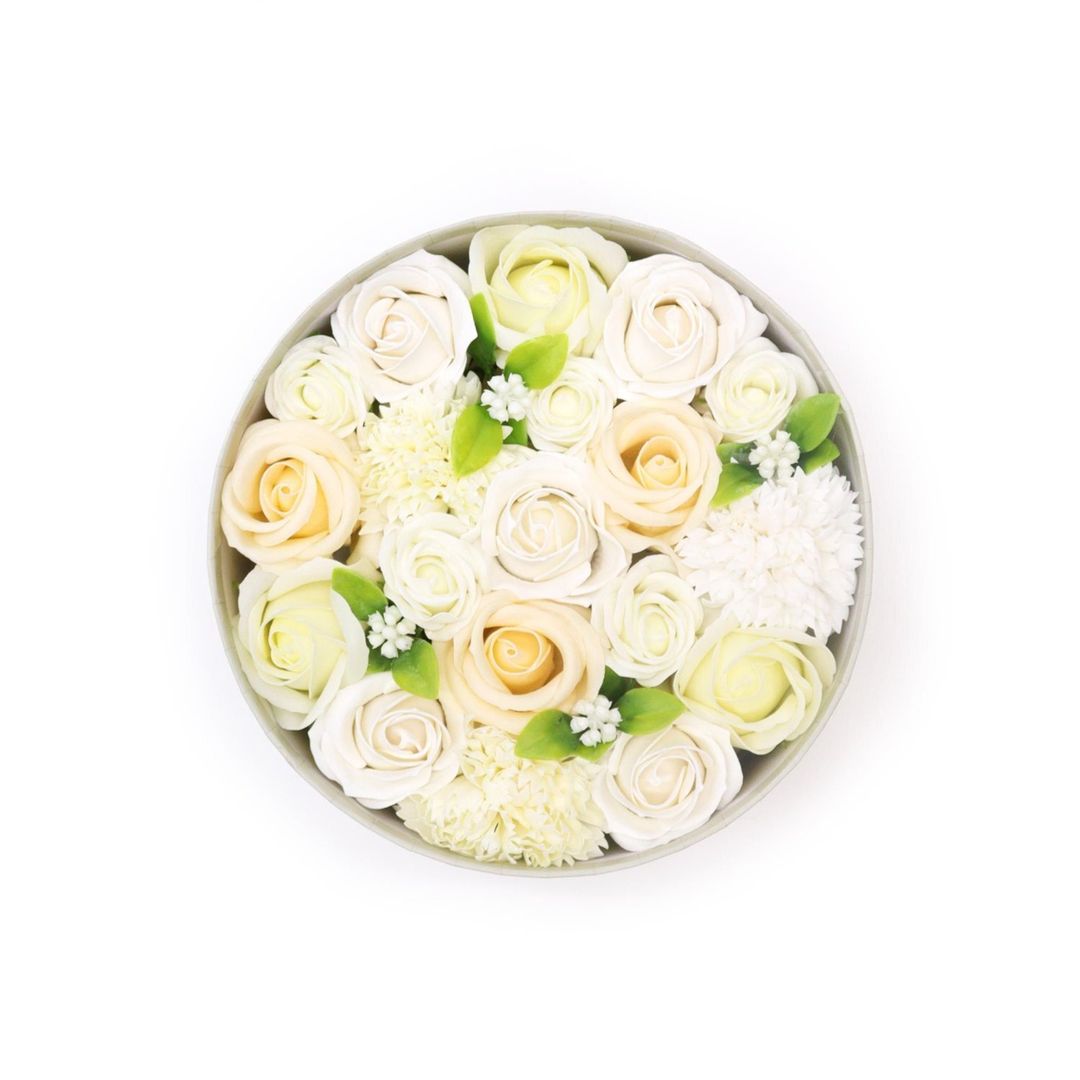 Wedding Blessings Soap Flowers Gift Box White & Ivory - White - Image 1