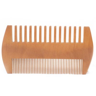 Two Sided Bamboo Boar Bristle Beard Comb and Brush - Brown