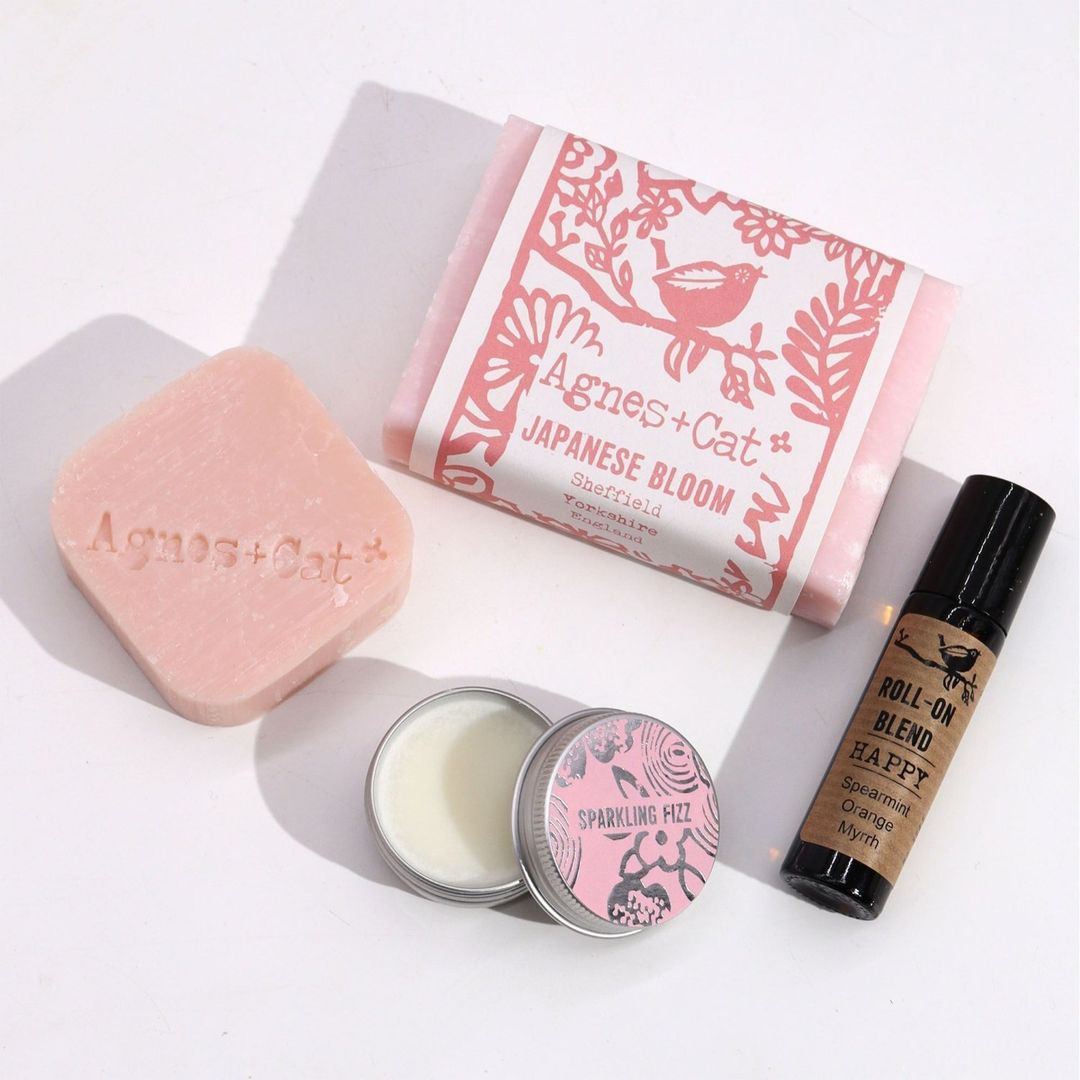 Agnes + Cat Bloom & Bliss Wellness Gift Set UK Handmade Self Care - Pink - Image 1