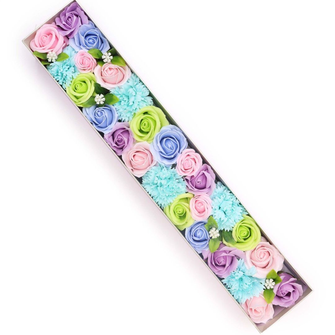Baby Blue Soap Flower Gift Box Long Baby Blessings Celebration - Multi - Image 1