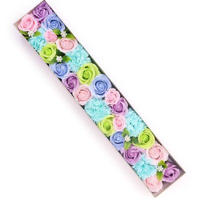 Baby Blue Soap Flower Gift Box Long Baby Blessings Celebration - Multi