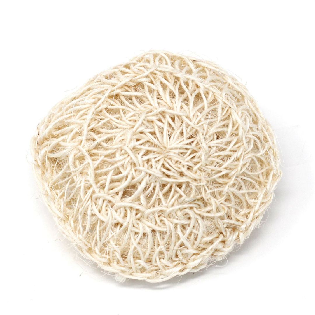 Soft Sisal Sponge & Scrub Gentle Exfoliating Cushion for Smooth Skin - Off White - Image 1