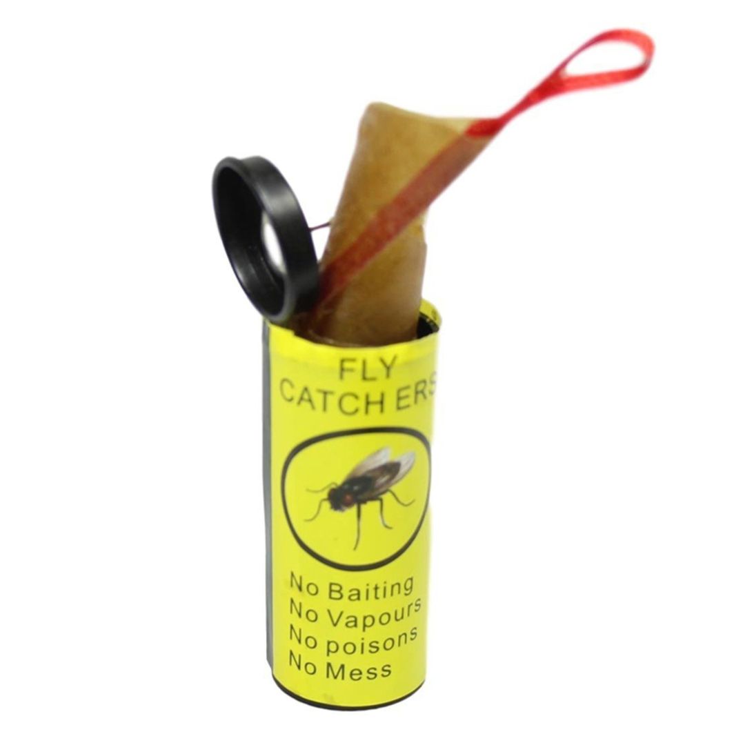 8 Pack Sticky Adhesive Fly Paper Catcher Strips Indoor Outdoor - Yellow - Image 1