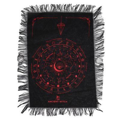 All Seeing Eye Pendulum Divination Cloth Black Blood Red - Black