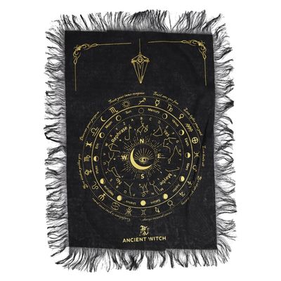 Ancient Witch All Seeing Eye Pendulum Divination Cloth Black Gold - Black