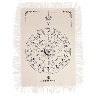 Ancient Witch All Seeing Eye Pendulum Divination Cloth - Black