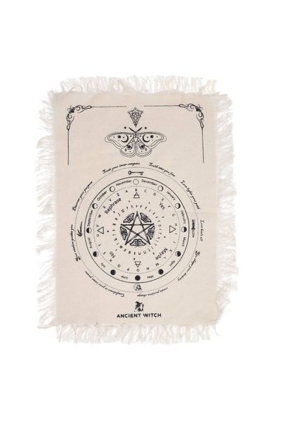 Ancient Witch Mystic Moth Pendulum Divination Cloth - Black - Thumbnail 2
