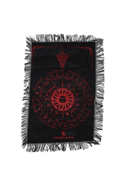 Ancient Witch Sun Face Pendulum Divination Cloth Black Blood Red - Black - Thumbnail 2