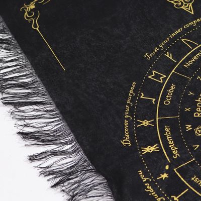 Ancient Witch Sun Face Pendulum Divination Cloth Black Gold - Black