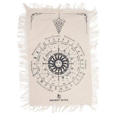 Ancient Witch Sun Face Pendulum Divination Cloth Natural Black - Black